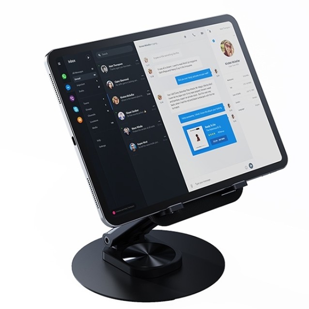 USAMS επιτραπέζια βάση για tablet ZJ080 έως 12", foldable, μαύρη