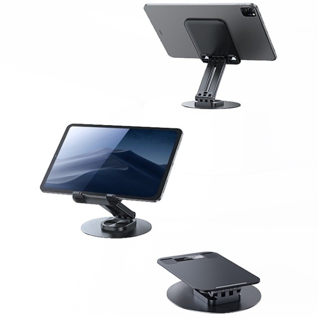 USAMS επιτραπέζια βάση για tablet ZJ080 έως 12", foldable, μαύρη