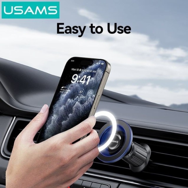 USAMS βάση smartphone αυτοκινήτου US-ZJ081, αεραγωγών, μαγνητική, μαύρη