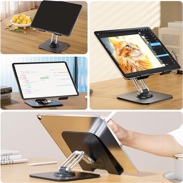 POWERTECH επιτραπέζια βάση για tablet PT-1494, foldable, μαύρη