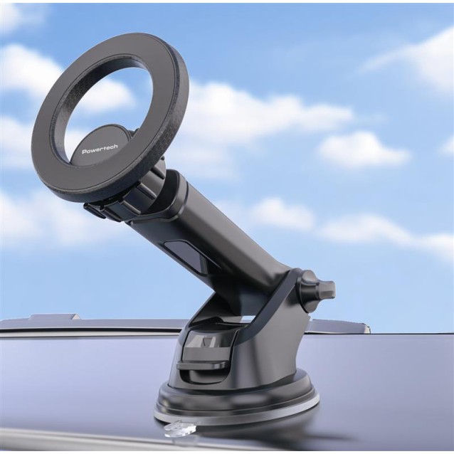 POWERTECH βάση smartphone αυτοκινήτου PT-1550 για ταμπλό, μαγνητική, μαύρη