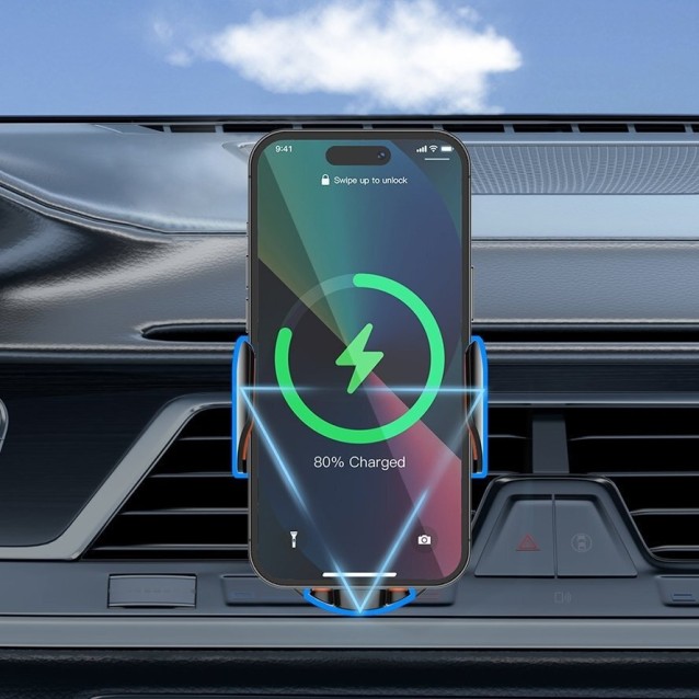 LDNIO ασύρματος φορτιστής & βάση smartphone αυτοκινήτου MA30, 15W, μαύρο