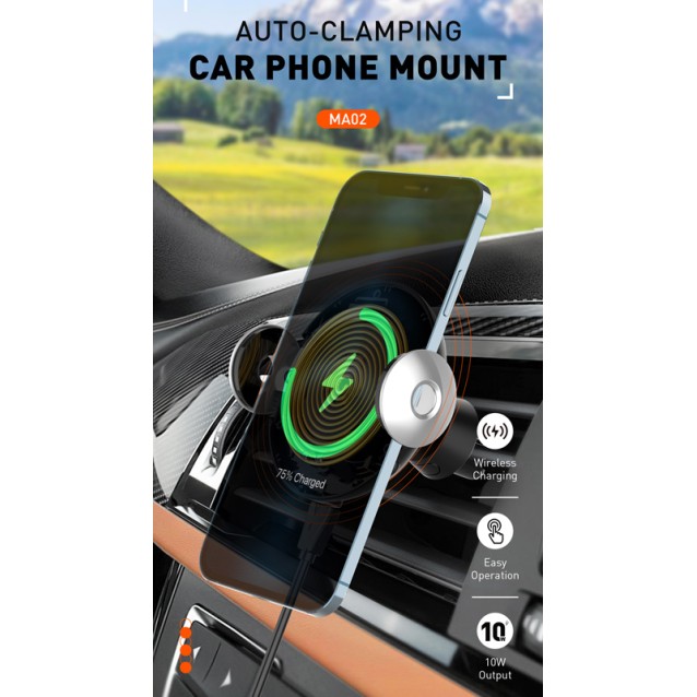 LDNIO ασύρματος φορτιστής & βάση αυτοκινήτου MA02, 15W, μαύρο