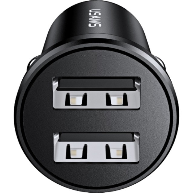 USAMS φορτιστής αυτοκινήτου C20, 2x USB, 2.4A, μαύρο