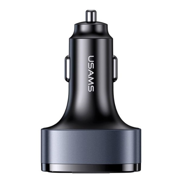 USAMS φορτιστής αυτοκινήτου US-CC257, USB/USB-C/Lightning, 100W, γκρι