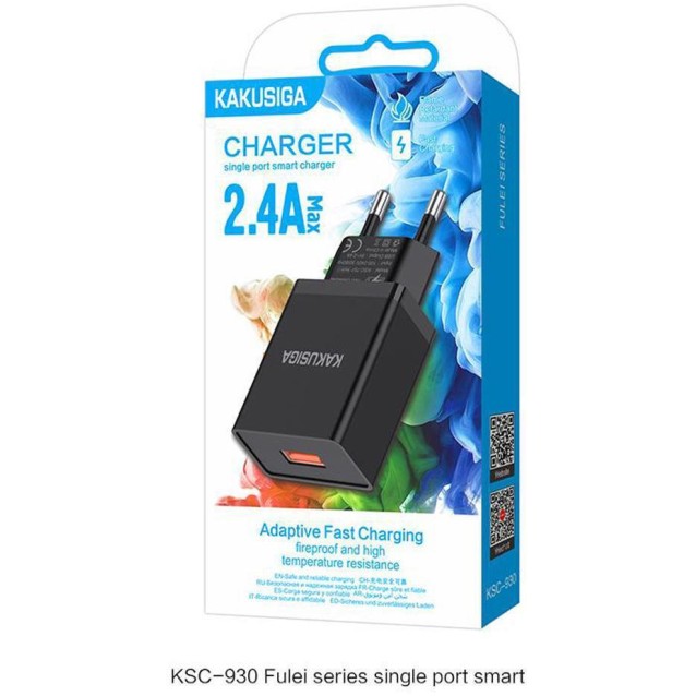KAKUSIGA φορτιστής τοίχου KSC-930, USB, 2.4A, μαύρος
