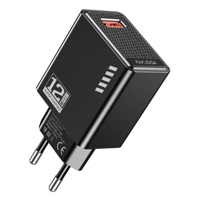 KAKUSIGA φορτιστής τοίχου KSC-1235, USB, 12W, μαύρος