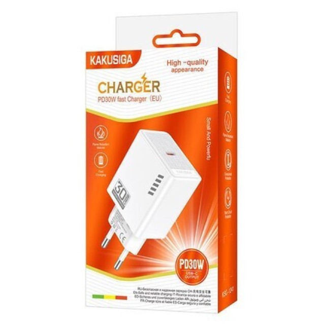 KAKUSIGA φορτιστής τοίχου KSC-1241, USB-C, 30W, λευκός
