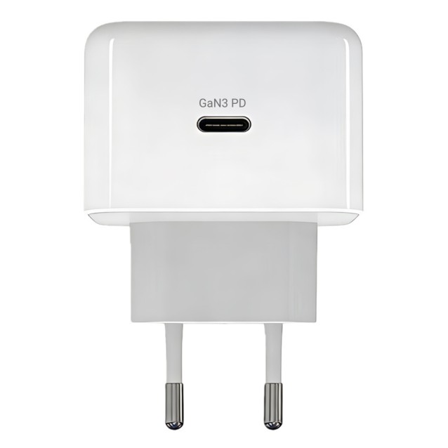 POWERTECH φορτιστής τοίχου PT-1581 με καλώδιο, USB-C, 40 έως 60W, GaN, AVS, λευκός