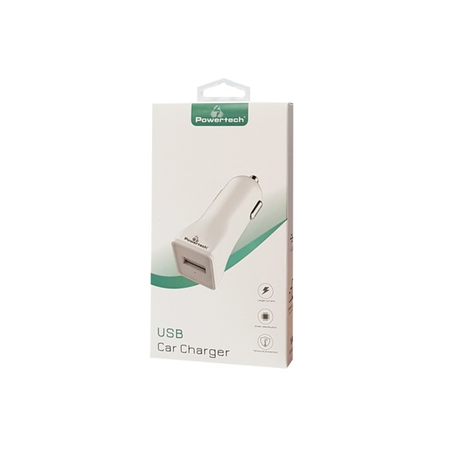 POWERTECH Φορτιστής Αυτοκινήτου PT-762, 1x USB, 1A, λευκός
