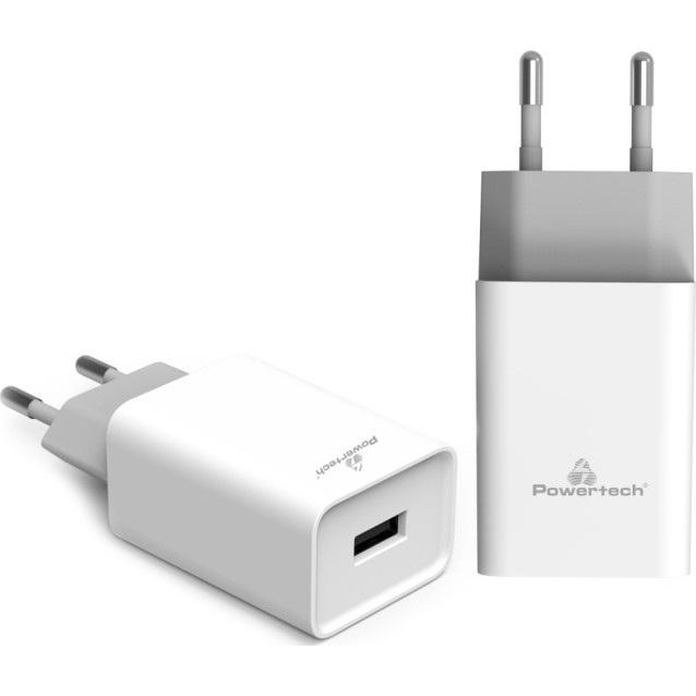 POWERTECH φορτιστής τοίχου PT-780, USB QC 3.0, 20W, 4A, λευκός