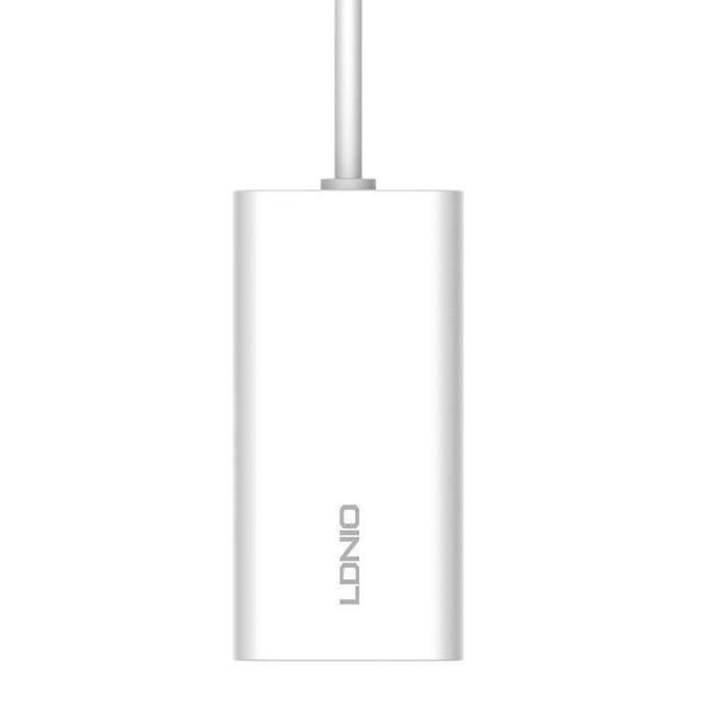 LDNIO σταθμός φόρτισης A4610C, 2x USB-C & 2x USB, 65W, PD/QC, λευκός