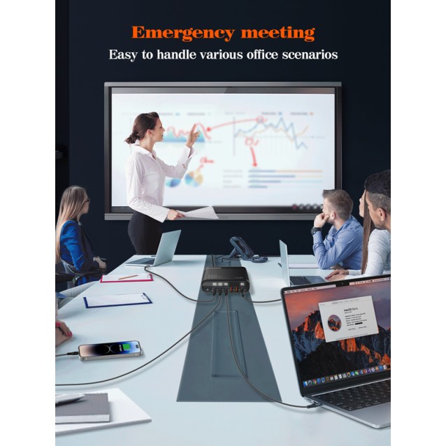 LDNIO σταθμός φόρτισης A6140C, 3x USB-C/3x USB, 140W, PD/QC, GaN, μαύρος