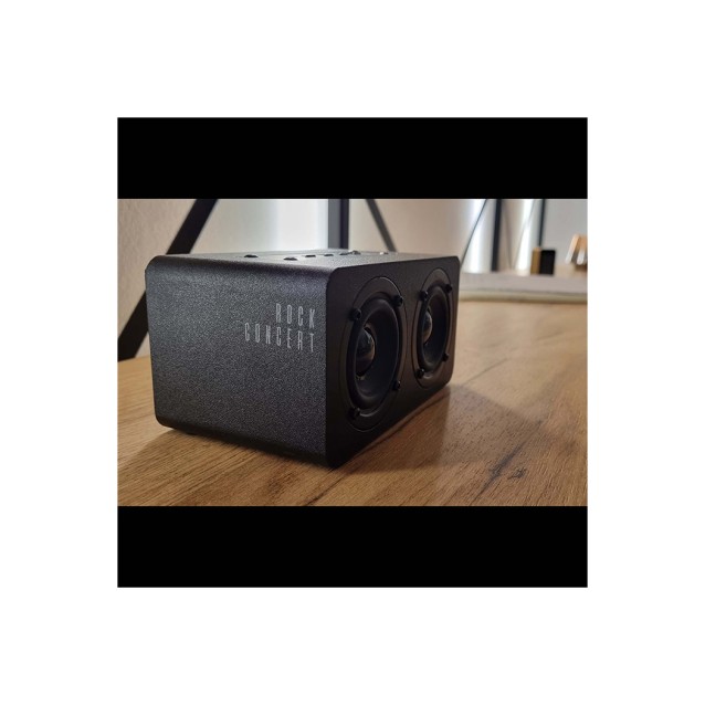 Ξύλινο φορητό bluetooth ηχείο σε total black χρώμα, 10W.