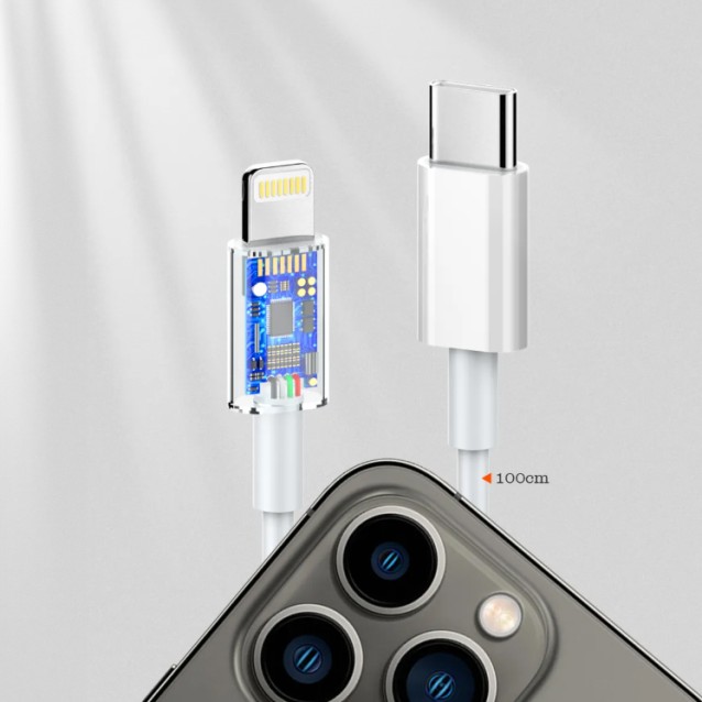 LDNIO καλώδιο Lightning σε USB-C MFi01, MFi, 30W, 480Mbps, 1m, λευκό