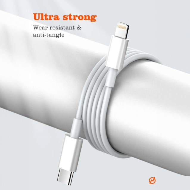 LDNIO καλώδιο Lightning σε USB-C MFi01, MFi, 30W, 480Mbps, 1m, λευκό