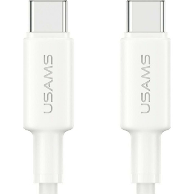 USAMS καλώδιο USB-C SJ763, 60W, 480Mbps, 1m, λευκό
