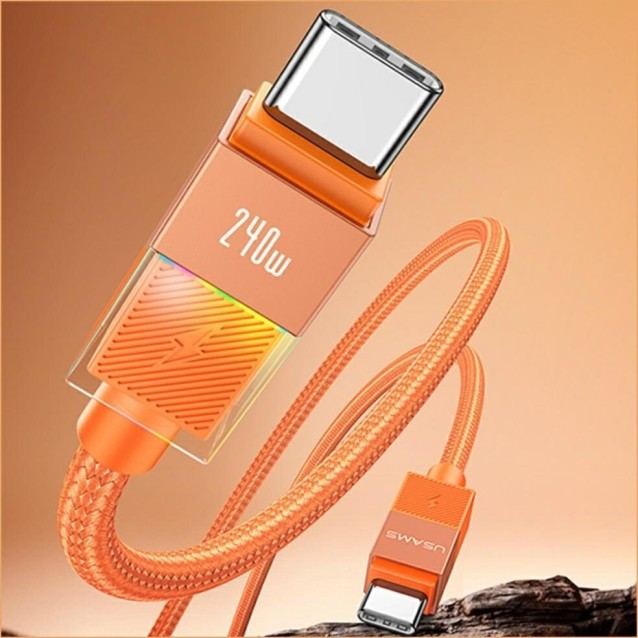 USAMS καλώδιο USB-C SJ775, 240W, 480Mbps, 1.2m, μαύρο