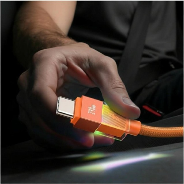 USAMS καλώδιο USB-C SJ775, 240W, 480Mbps, 1.2m, πορτοκαλί