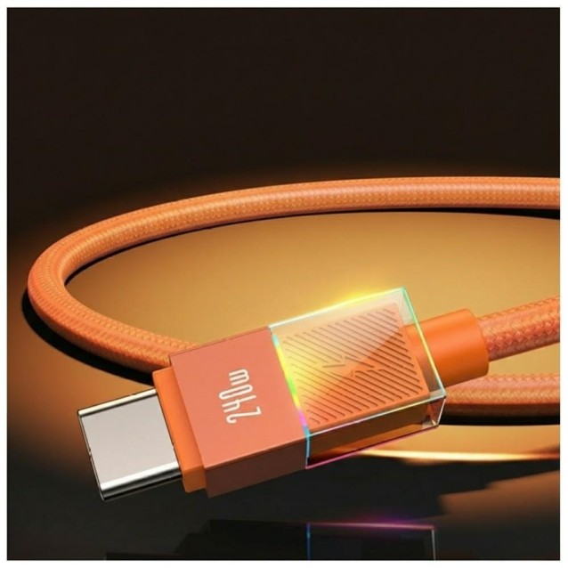 USAMS καλώδιο USB-C SJ775, 240W, 480Mbps, 1.2m, πορτοκαλί