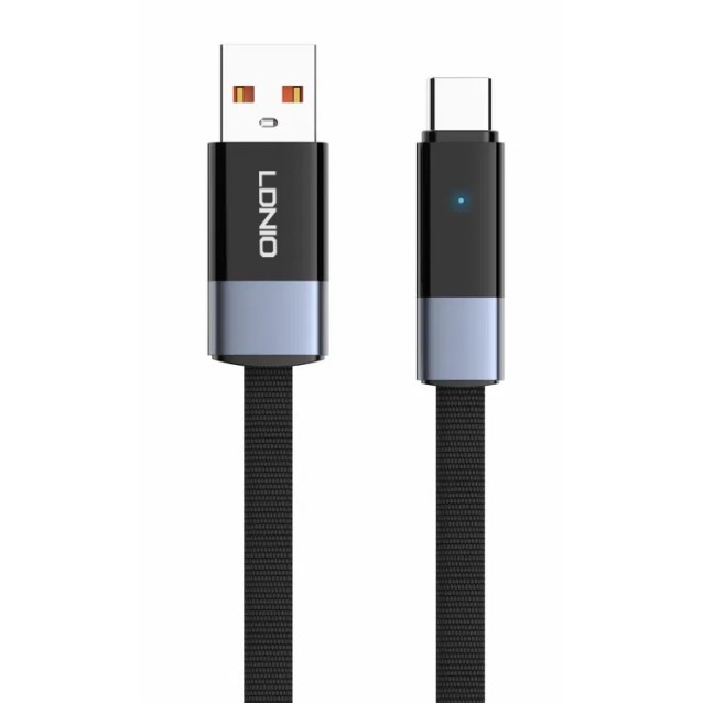 LDNIO καλώδιο USB-C σε USB LS242c, flat, 50W, 480Mbps, 2m, μαύρο