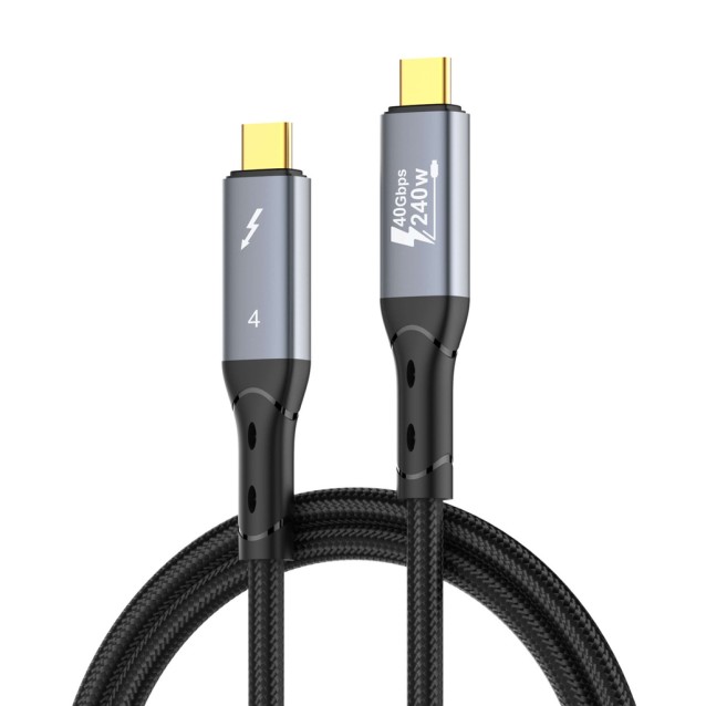 LDNIO καλώδιο USB-C TC-11c, 240W, 40Gbps, 8K/60Hz, 1m, μαύρο