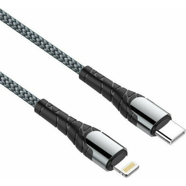 LDNIO καλώδιο Lightning σε USB-C LC112, 30W PD, 2m, γκρι
