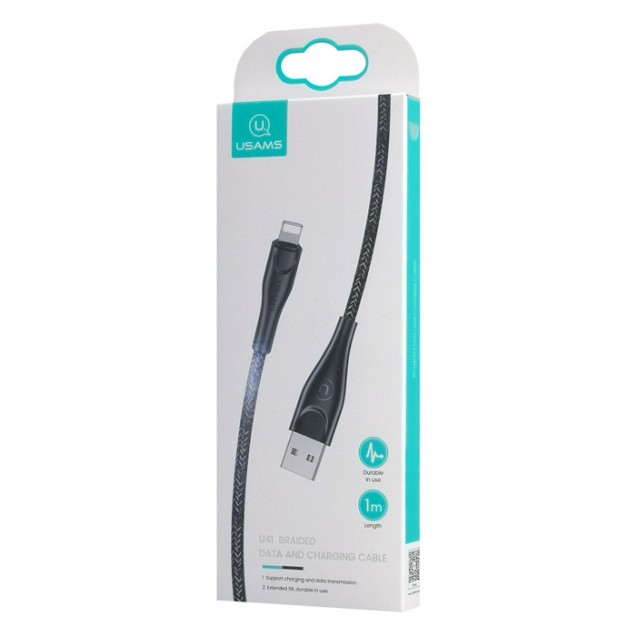 USAMS καλώδιο Lightning σε USB US-SJ391, 2A, 1m, μαύρο