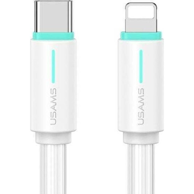 USAMS καλώδιο Lightning σε USB-C US-SJ735, 30W, 480Mbps, 1m, λευκό