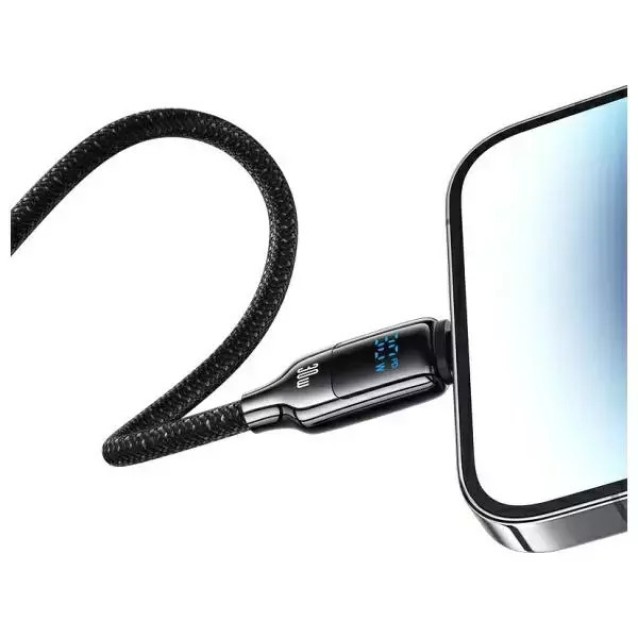 USAMS καλώδιο Lightning σε USB-C SJ741, 30W, 480Mbps, 1.2m, μαύρο