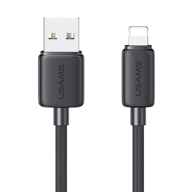USAMS καλώδιο Lightning σε USB US-SJ689, 12W, 480Mbps, 1m, μαύρο