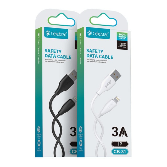 CELEBRAT καλώδιο Lightning σε USB CB-31, 15W, 480Mbps, 1m, λευκό