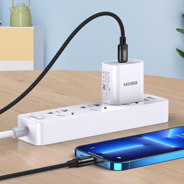 KAKUSIGA καλώδιο Lightning σε USB-C KSC-970, 27W, 480Mbps, 1m, μαύρο