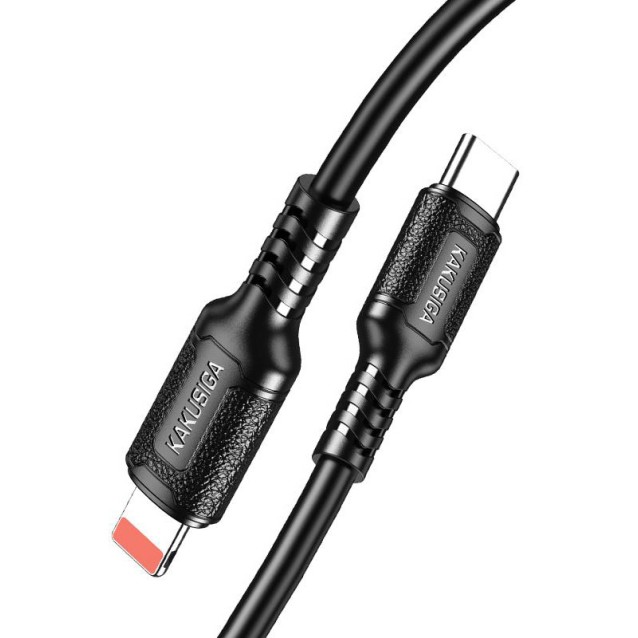 KAKUSIGA καλώδιο Lightning σε USB-C KSC-984, σιλικόνης, 27W, 480Mbps, 1m, μαύρο