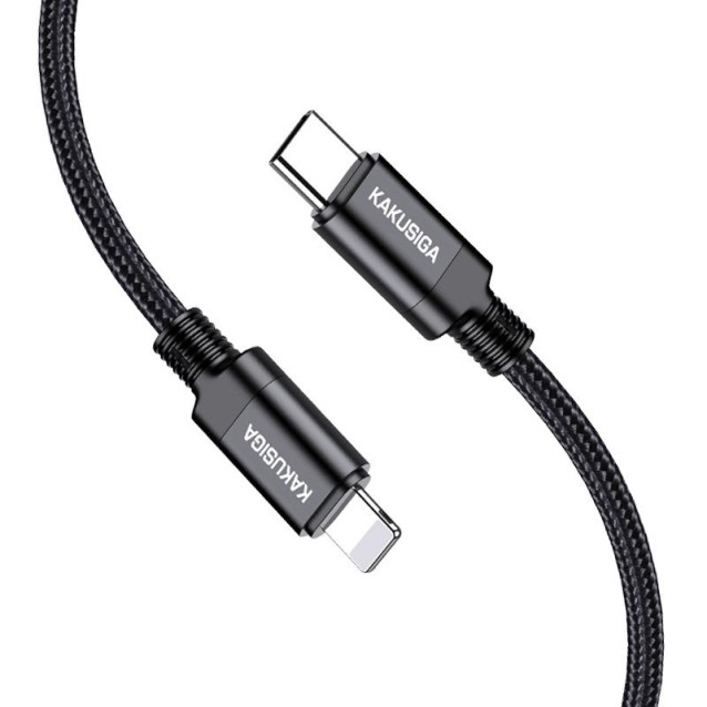 KAKUSIGA καλώδιο Lightning σε USB-C KSC-970, 27W, 480Mbps, 1m, μαύρο