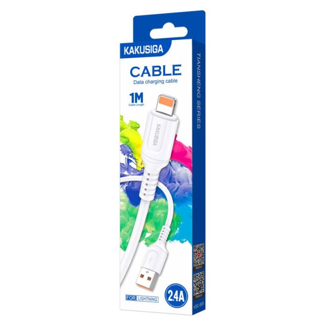 KAKUSIGA καλώδιο Lightning σε USB KSC-805, 12W, 480Mbps, 1m, λευκό