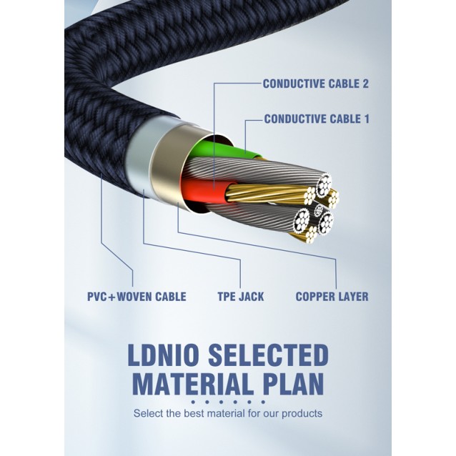 LDNIO καλώδιο micro USB σε USB LS691, 30W, 1m, γκρι