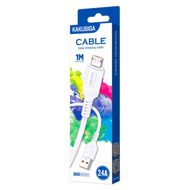 KAKUSIGA καλώδιο micro USB σε USB KSC-805, 12W, 480Mbps, 1m, λευκό