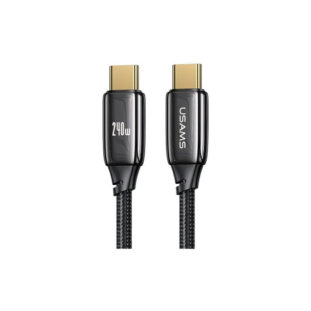 USAMS καλώδιο USB-C σε USB-C US-SJ580, 240W PD 3.1, 480Mbps, 1.2m, μαύρο