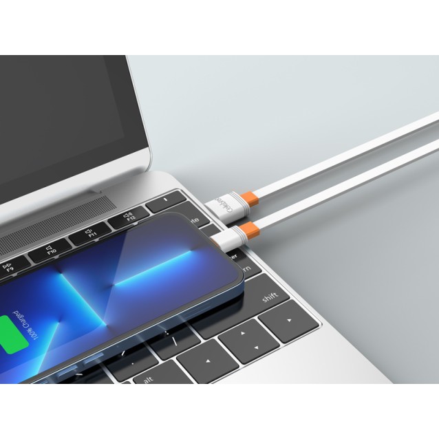 CELEBRAT καλώδιο USB-C σε USB CB-33C, flat, 3A, 1m, λευκό