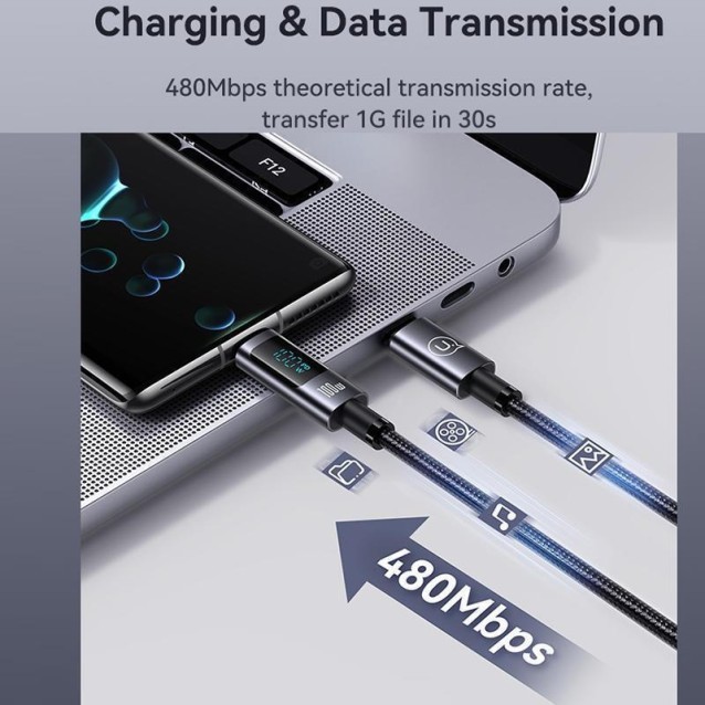 USAMS καλώδιο USB-C σε USB-C US-SJ671, 100W, 480Mbps, 1.2m, μαύρο