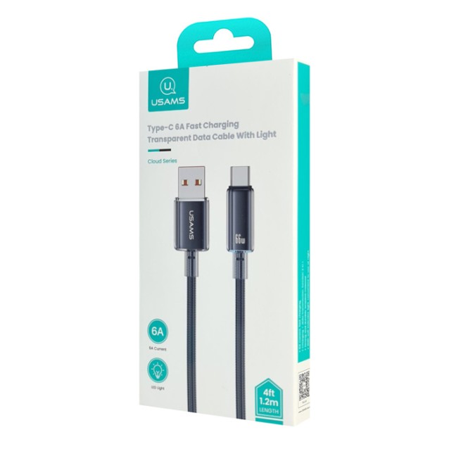USAMS καλώδιο USB-C σε USB US-SJ658, 66W, 480Mbps, 1.2m, μαύρο