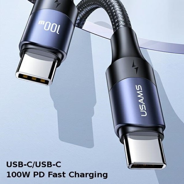 USAMS καλώδιο USB-C US-SJ526, 100W/5A, PD, 3m, μαύρο