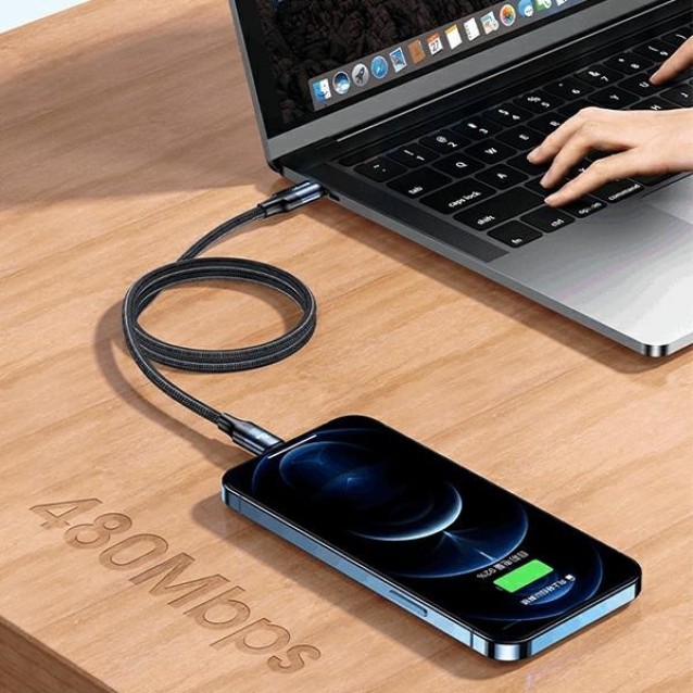 USAMS καλώδιο USB-C US-SJ526, 100W/5A, PD, 3m, μαύρο