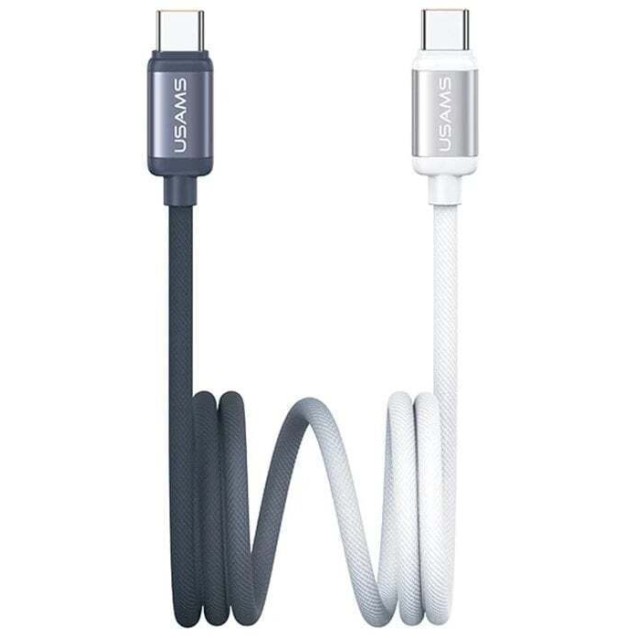 USAMS καλώδιο USB-C SJ756, 60W, 480Mbps, 1.2m, μαύρο/λευκό