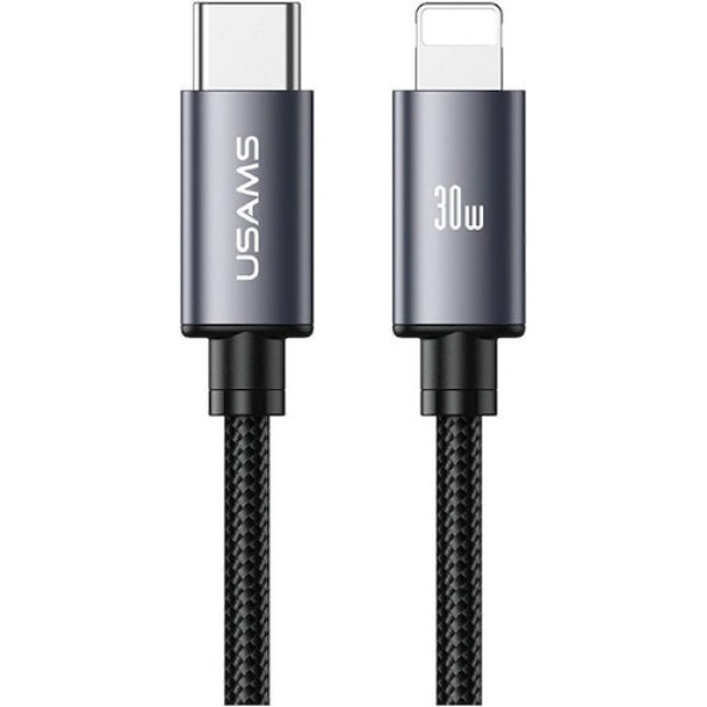 USAMS καλώδιο Lightning σε USB-C SJ770, 30W, 480Mbps, 1m, μαύρο USAMS καλώδιο Lightning σε USB-C SJ770, 30W, 480Mbps, 1m, μαύρο