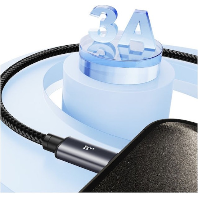 USAMS καλώδιο USB-C σε USB SJ767, 3A, 480Mbps, 1m, μαύρο