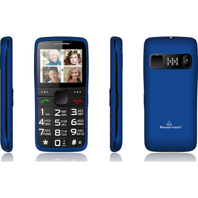 POWERTECH Κινητό Τηλέφωνο Sentry Eco PTM-24, SOS Call, με φακό, μπλε