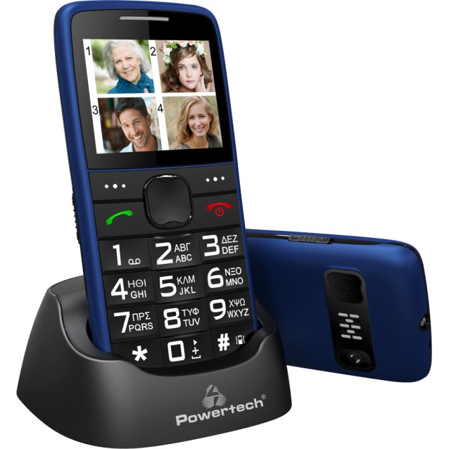 POWERTECH Κινητό Τηλέφωνο Sentry Eco PTM-24, SOS Call, με φακό, μπλε