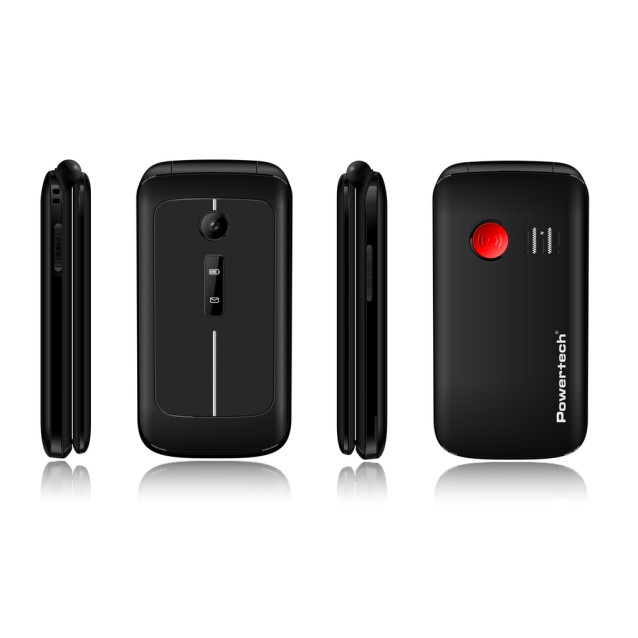 POWERTECH κινητό τηλέφωνο Sentry 2.8, 2.8", dual SIM, πλήκτρο SOS, μαύρο